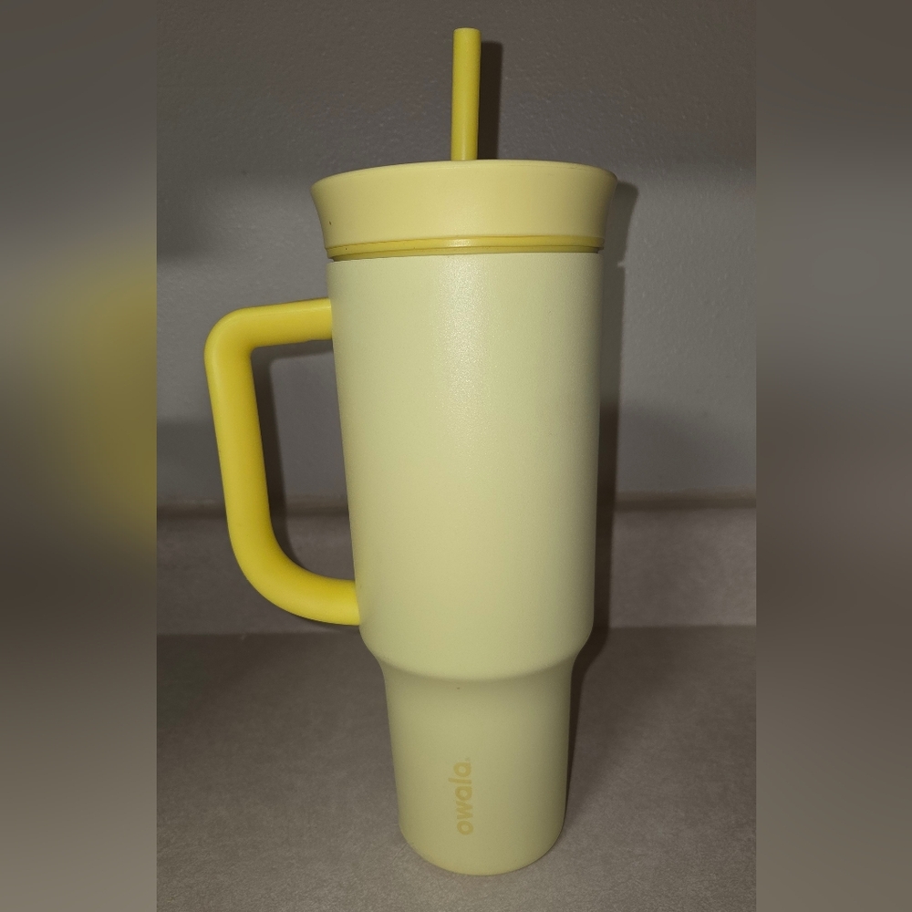 Yellow Owala Tumbler with Handle 40 Oz